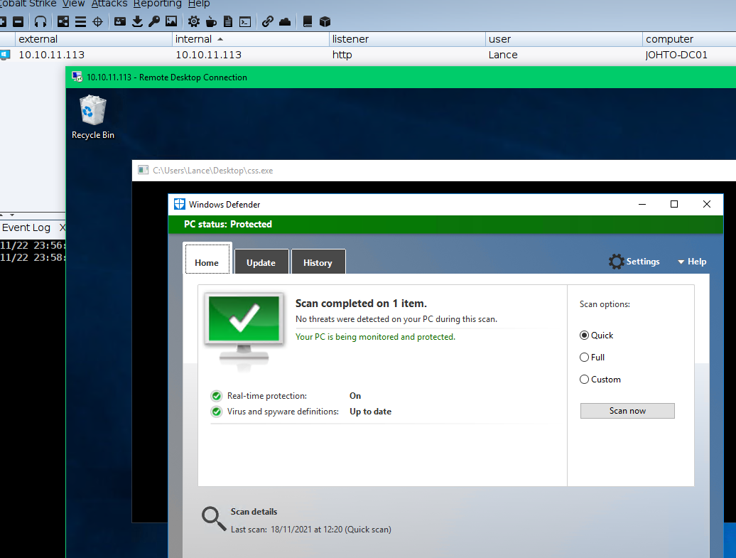 CSS vs. Windows Defender